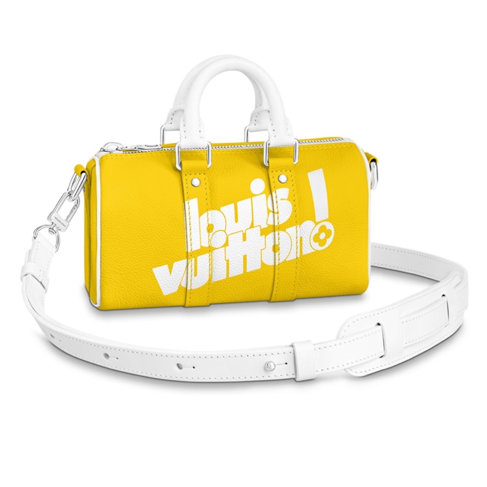 NWT RARE Louis Vuitton keepall xs yellow and white crossbody shoulder bag jaune
